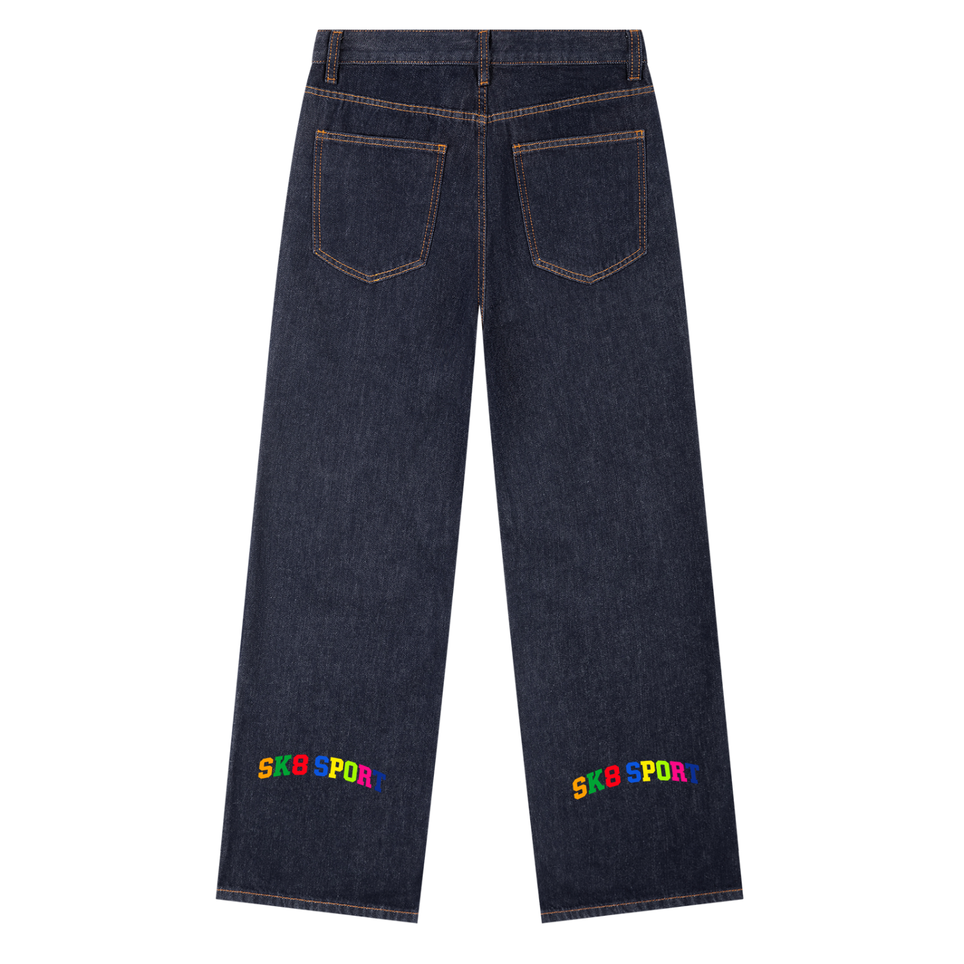 SK8 SPORT Multi-Color Straight Leg Denim Jeans