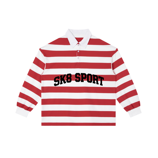 SK8 SPORT Color Block Stripe Polo Shirt