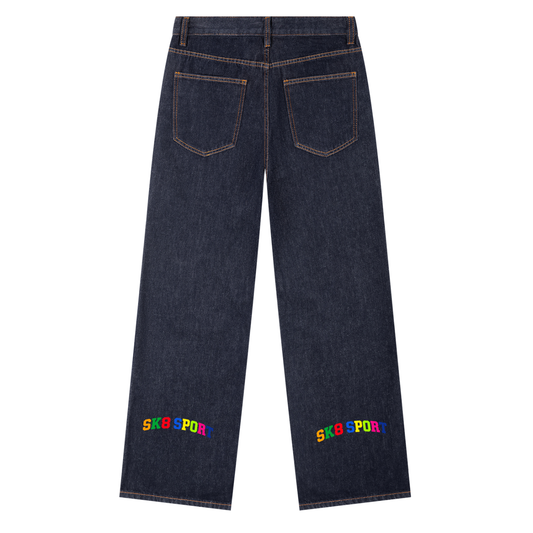 SK8 SPORT Multi-Color Straight Leg Denim Jeans