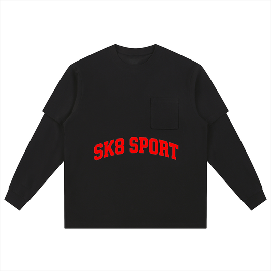 SK8 SPORT Layered Long Sleeve Oversized Tee