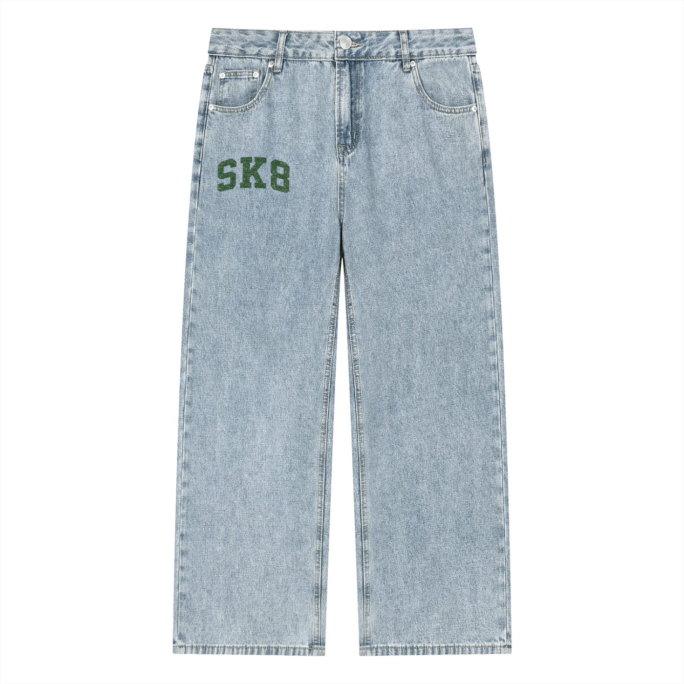SK8 LAURENT' Unisex Vintage Wash Straight Leg Jeans