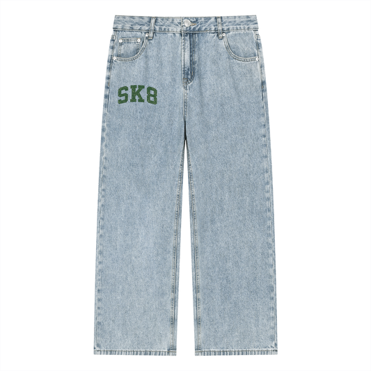 SK8 LAURENT' Unisex Vintage Wash Straight Leg Jeans