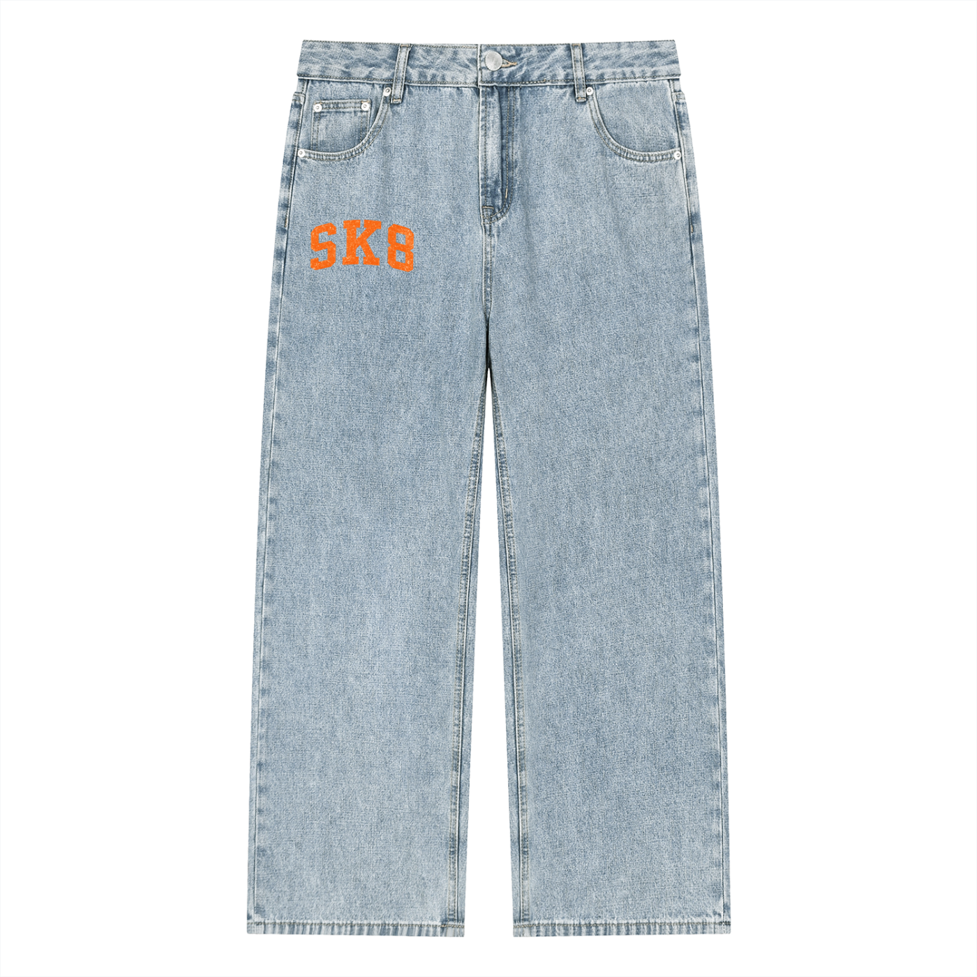 SK8 LAURENT' Unisex Vintage Wash Straight Leg Jeans