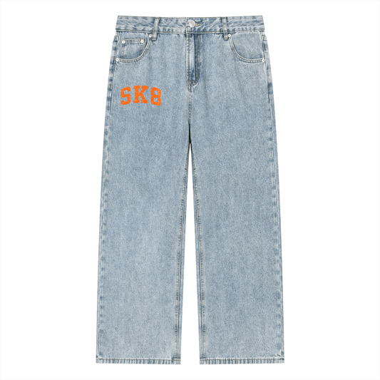 SK8 LAURENT' Unisex Vintage Wash Straight Leg Jeans