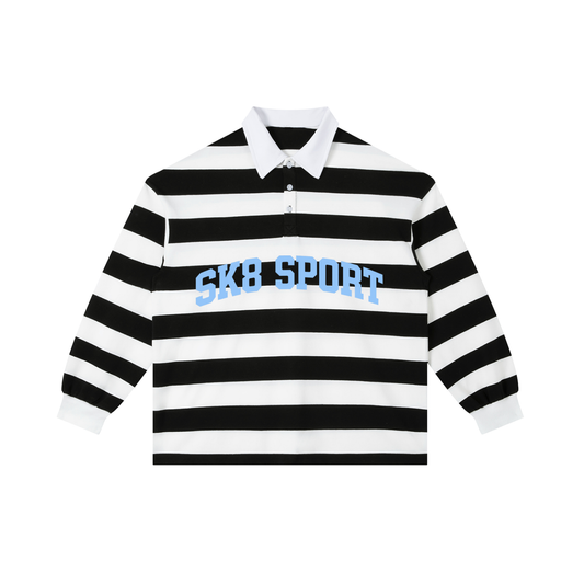 SK8 SPORT Color Block Stripe Polo Shirt