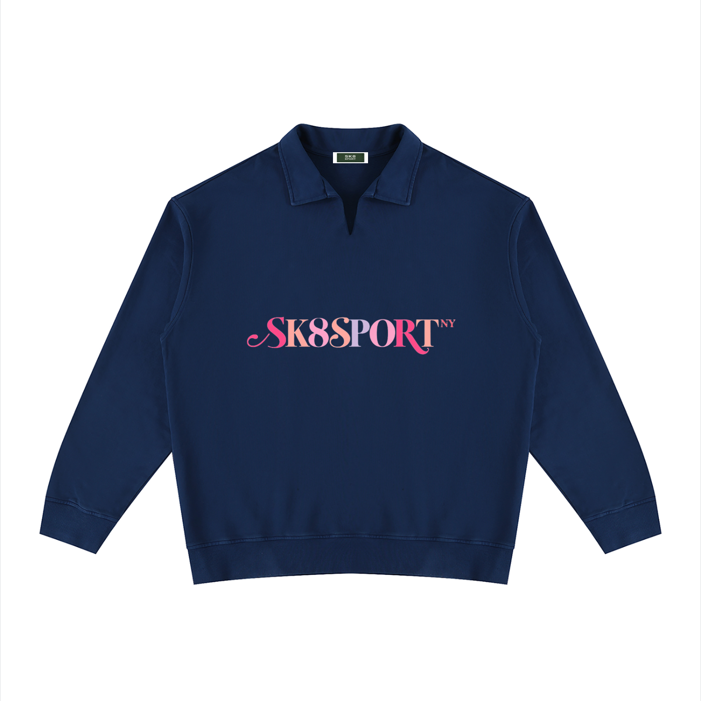 "SK8-Awake" Vintage Wash Collared Sweatshirt