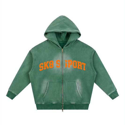 SK8 SPORT Two-way Zipper Fleece Hoodie