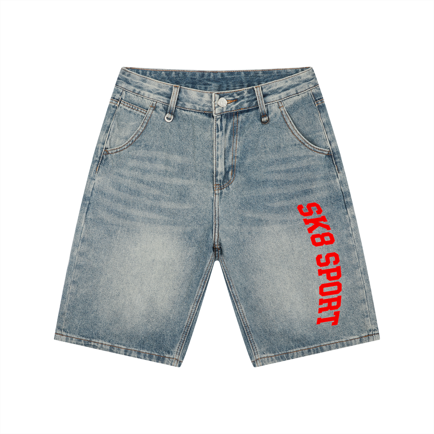 SK8 SPORT Vintage Wash Denim Shorts