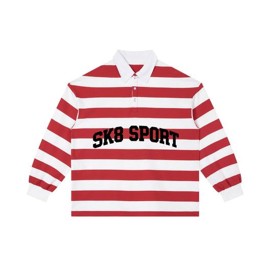 SK8 SPORT Color Block Stripe Polo Shirt