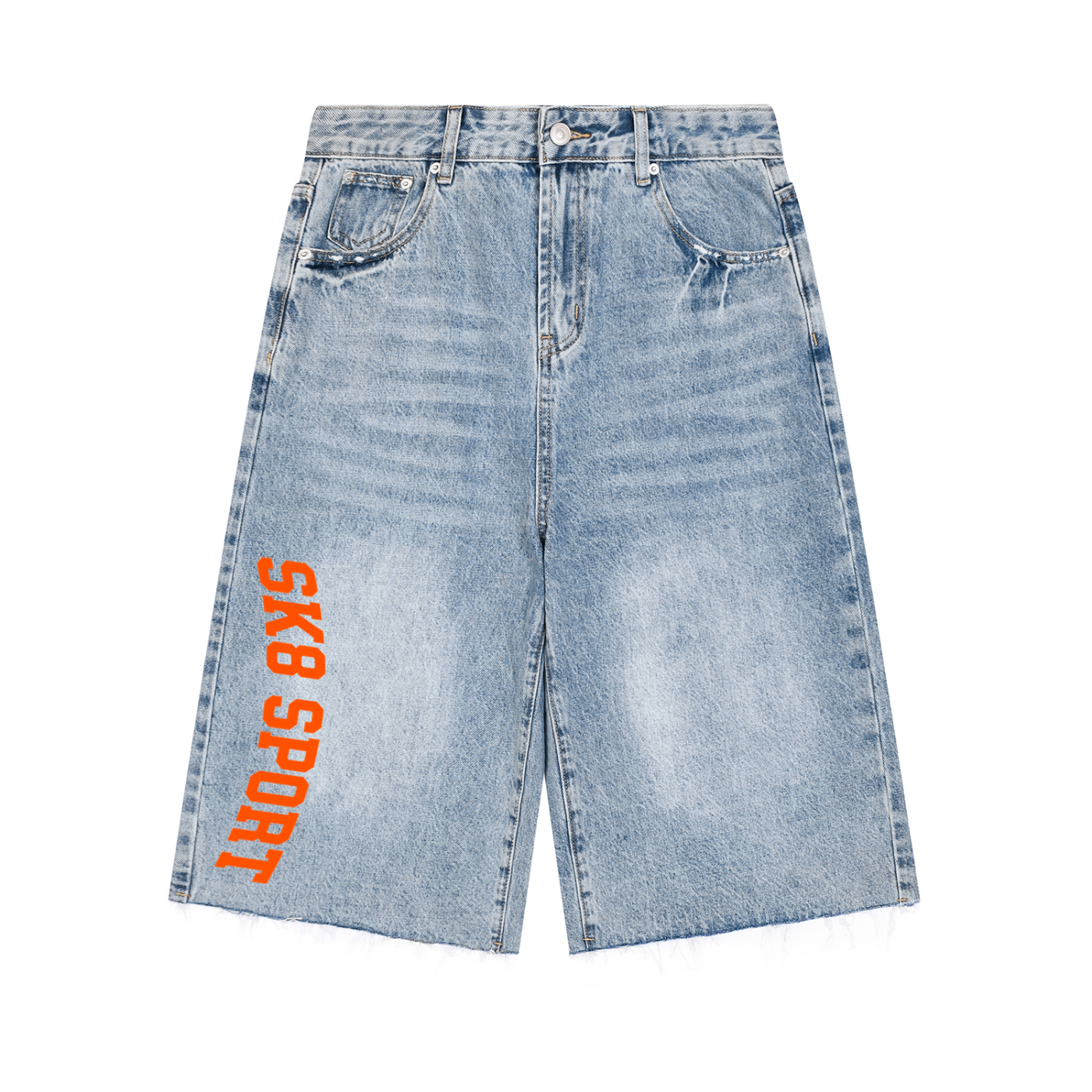 SK8 SPORT "Da J" Men’s Vintage Wide Leg Denim Shorts